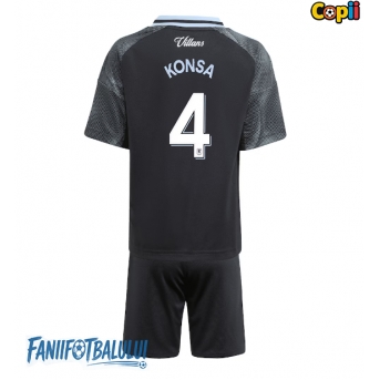 Aston Villa Ezri Konsa #4 Echipament de Fotbal Replică 2025-26 Copii Deplasare (+ Șorturi)